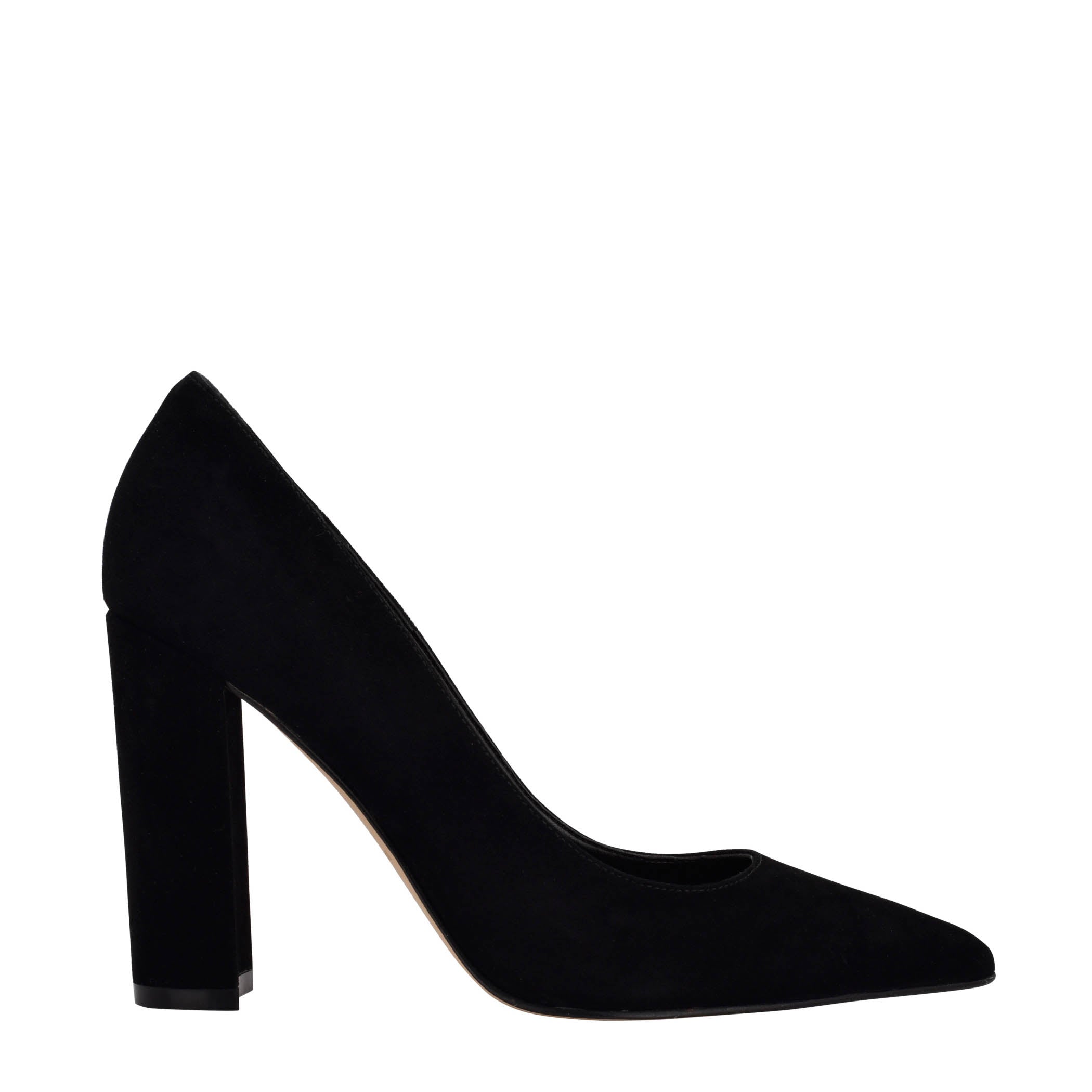 Marc Fisher Abilene Block Heel Pointy Toe Pump | Black Suede