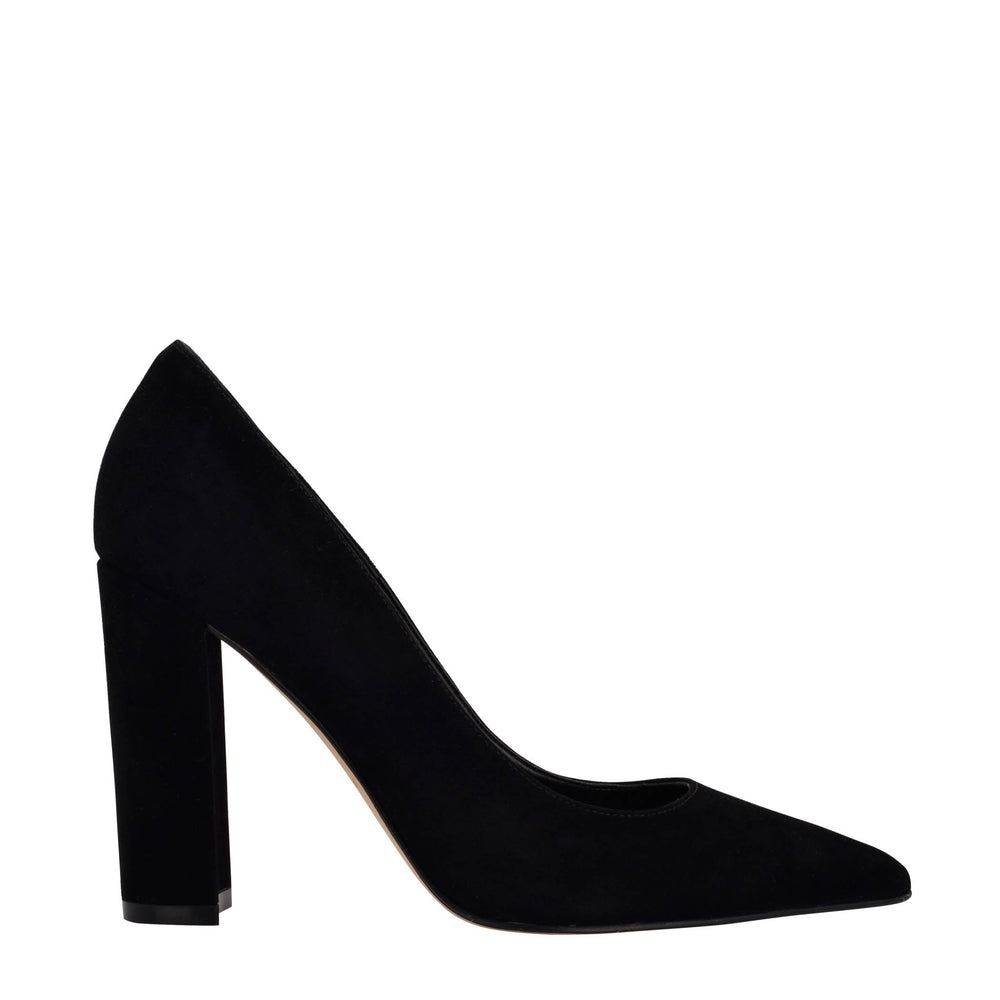 Marc Fisher Abilene Block Heel Pointy Toe Pump | Black Suede