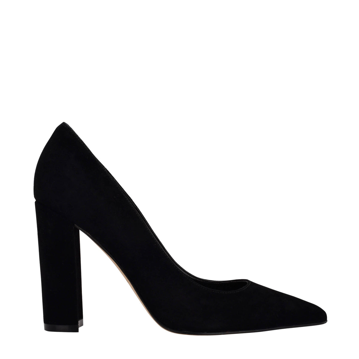 Marc Fisher Abilene Block Heel Pointy Toe Pump | Black Suede