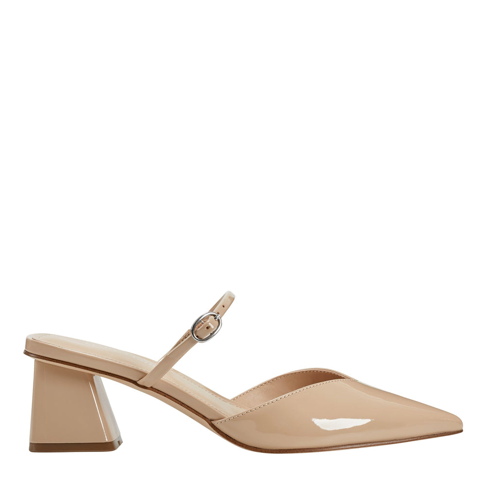 Marc Fisher Lakey Heeled Mule | Light Natural Patent