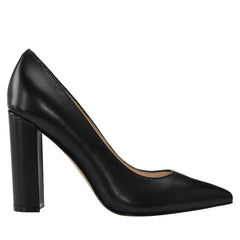 Marc Fisher Abilene Block Heel Pointy Toe Pump | Black Leather