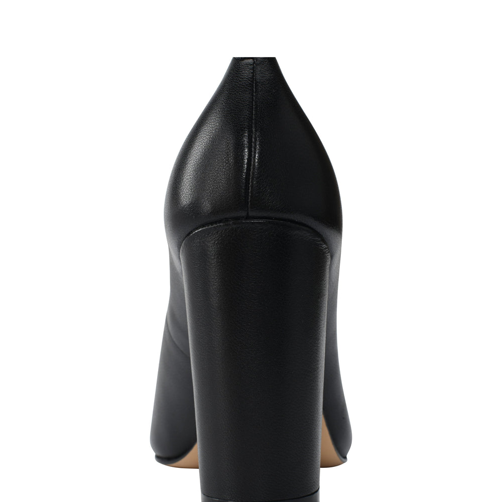 Marc Fisher Abilene Block Heel Pointy Toe Pump | Black Leather