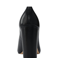 Marc Fisher Abilene Block Heel Pointy Toe Pump | Black Leather