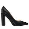 Marc Fisher Abilene Block Heel Pointy Toe Pump | Black Leather
