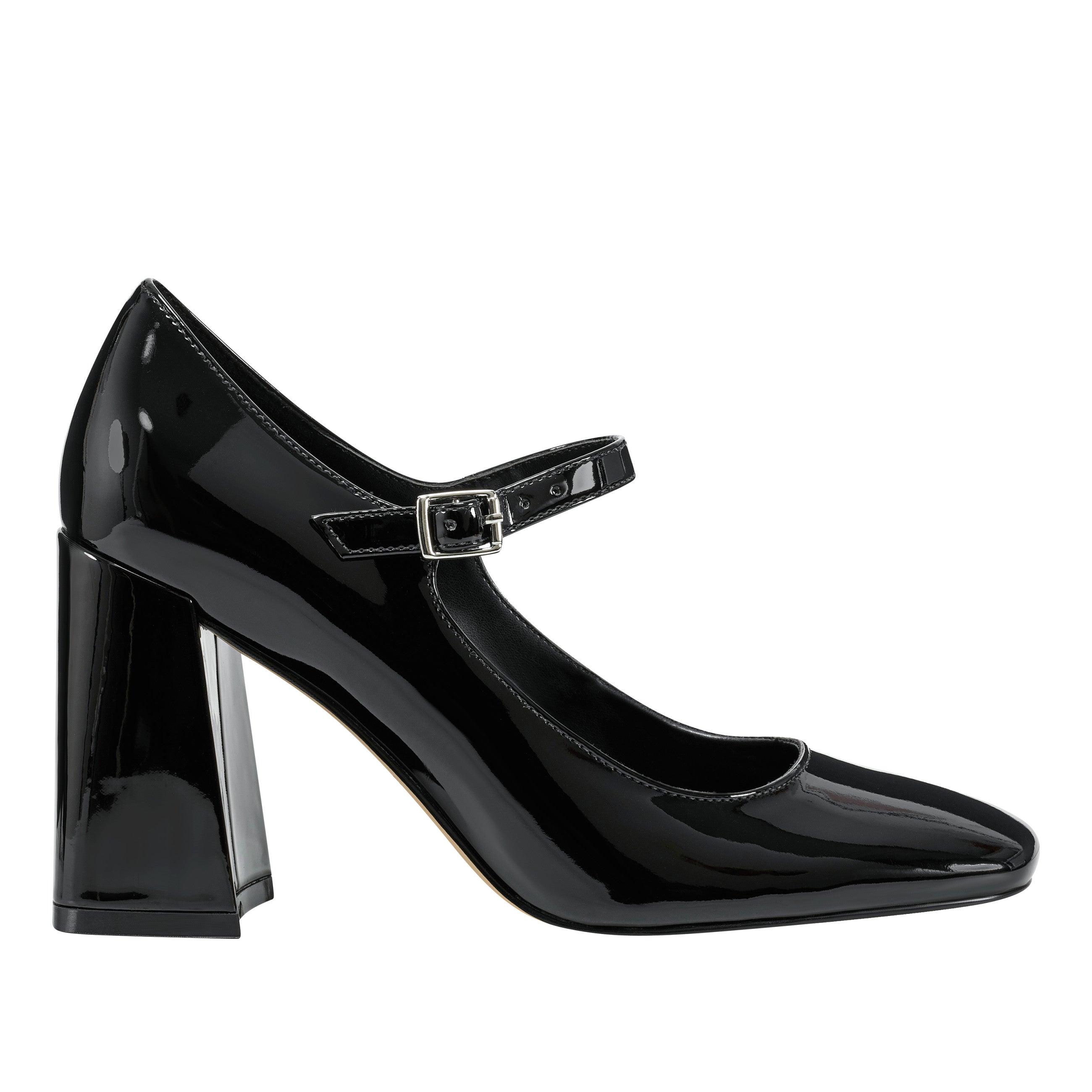 Marc Fisher Charin Block Heel Mary Jane | Black Patent