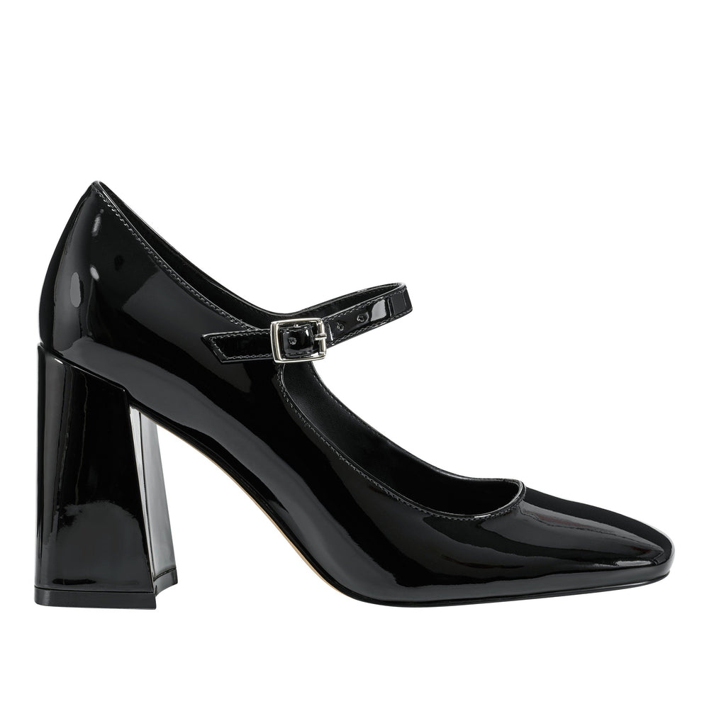 Marc Fisher Charin Block Heel Mary Jane | Black Patent