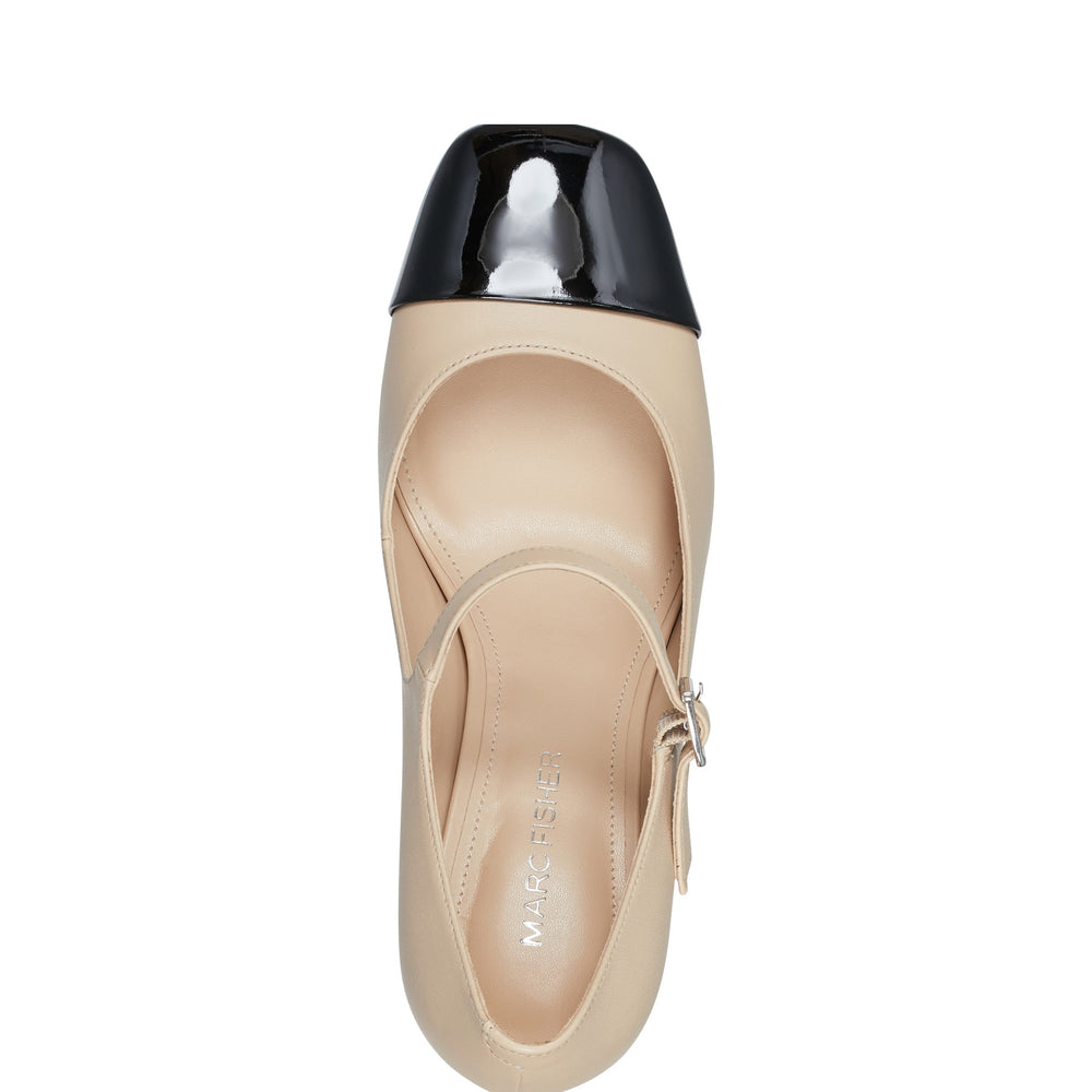 Marc Fisher Charine Cap Toe Mary Jane | Natural/Black