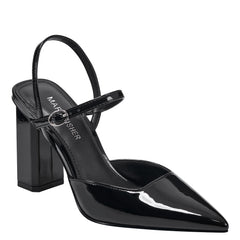 Marc Fisher Doster Pointy Toe Slingback | Black Patent