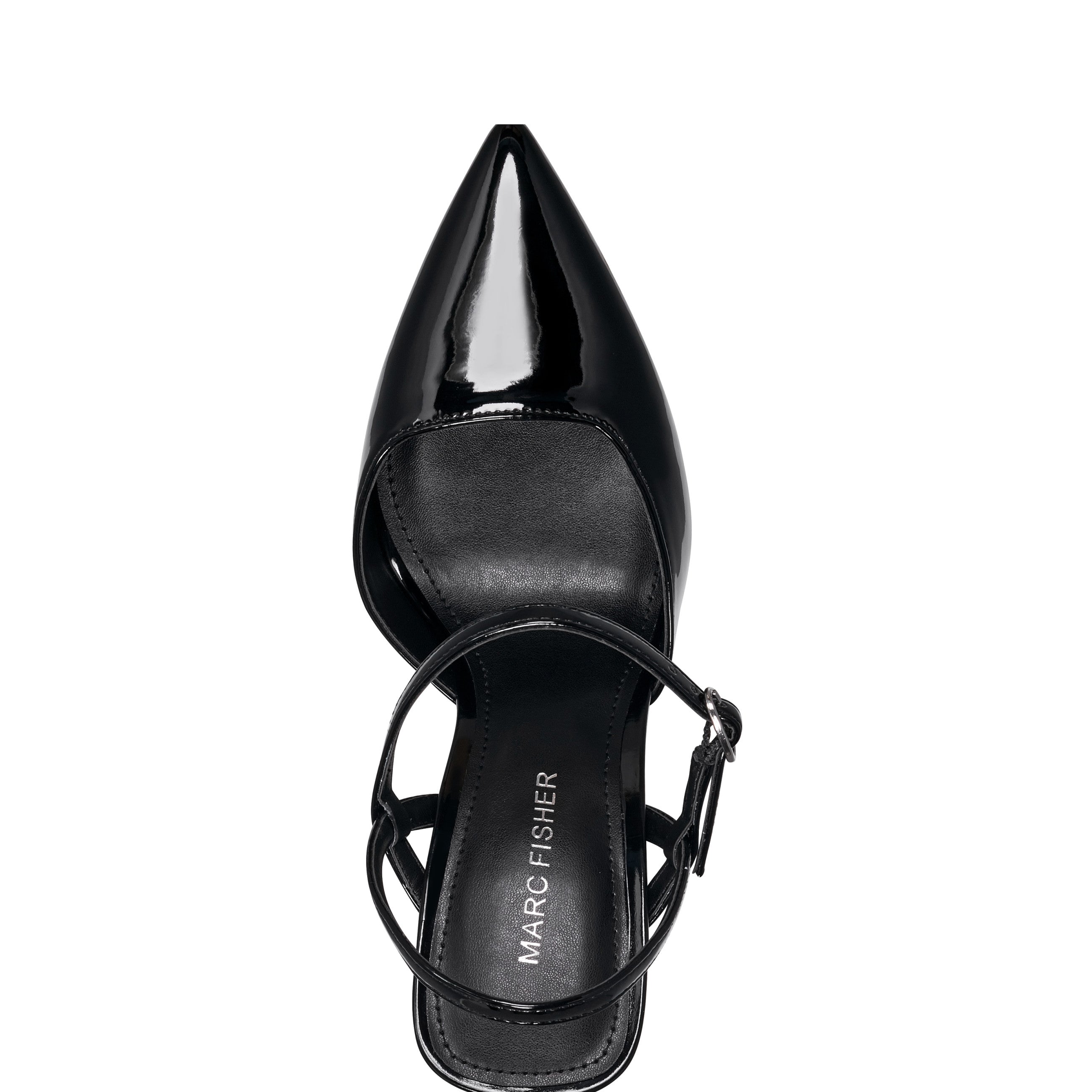 Marc Fisher Doster Pointy Toe Slingback | Black Patent