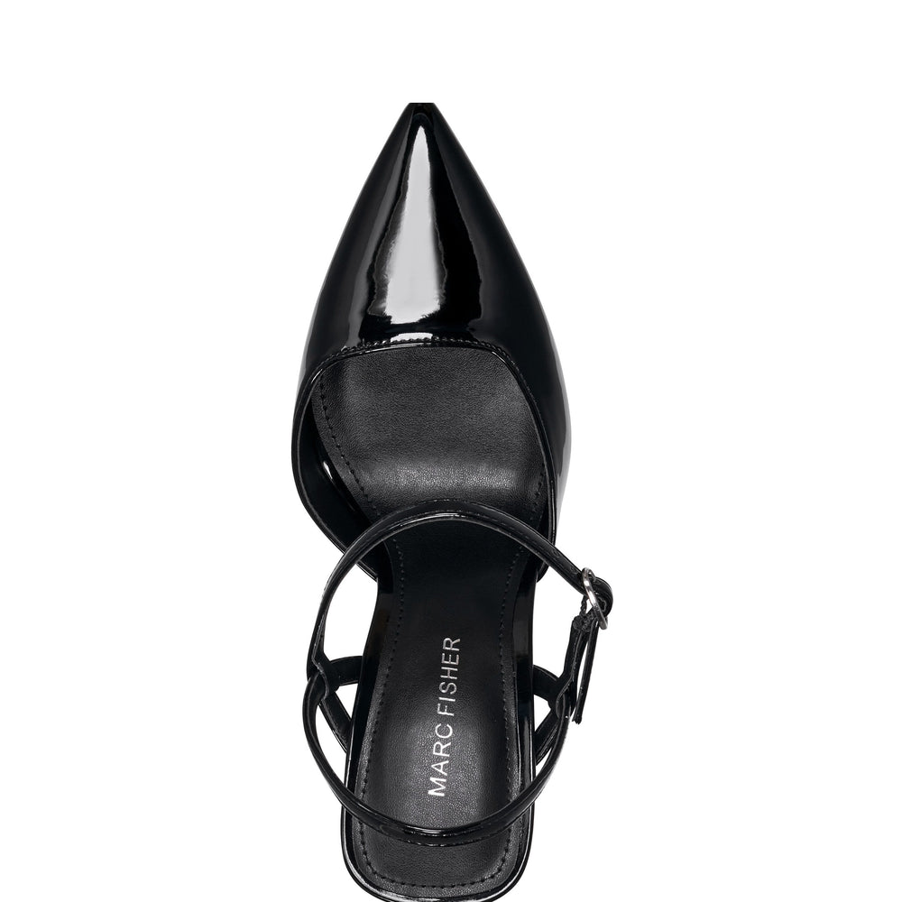 Marc Fisher Doster Pointy Toe Slingback | Black Patent