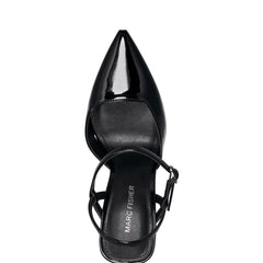 Marc Fisher Doster Pointy Toe Slingback | Black Patent