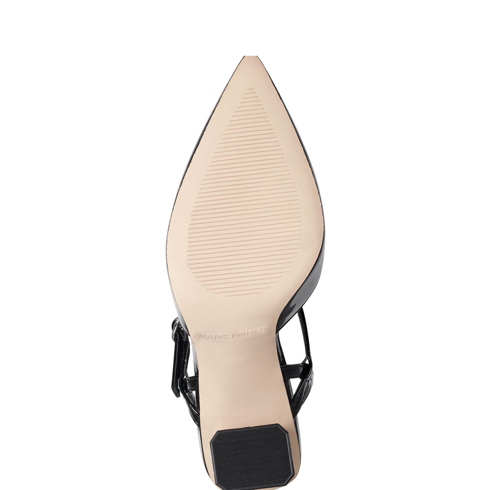 Marc Fisher Doster Pointy Toe Slingback | Black Patent
