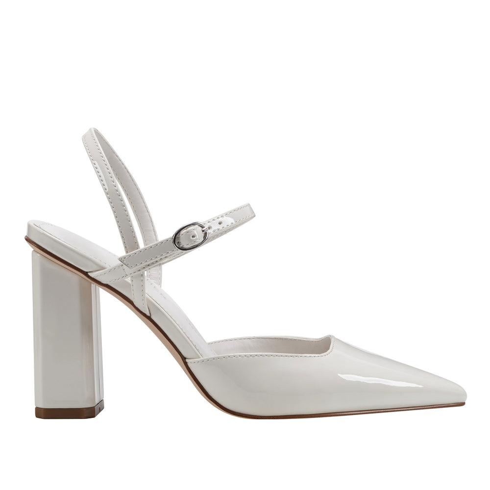 Marc Fisher Doster Pointy Toe Slingback | Chic Cream Patent