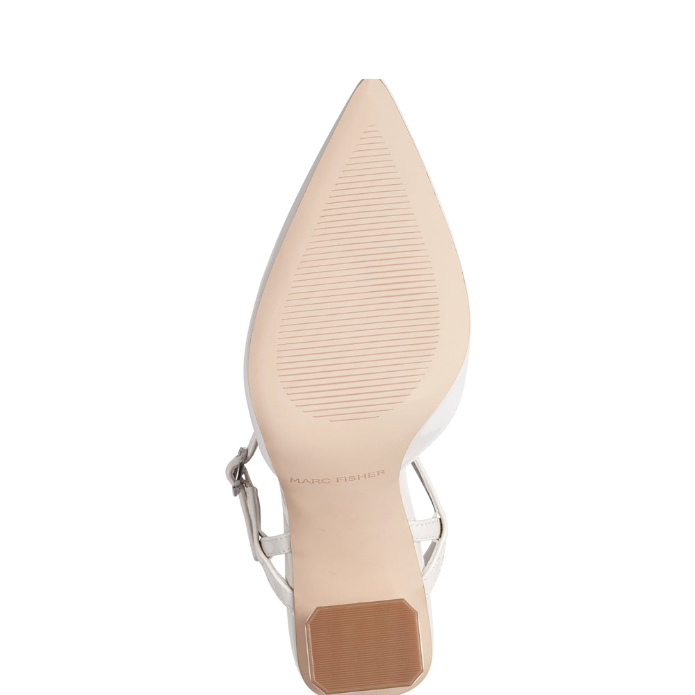 Marc Fisher Doster Pointy Toe Slingback | Chic Cream Patent