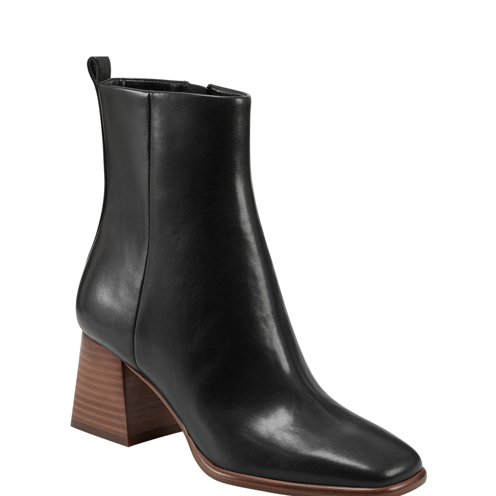 Marc Fisher Floria Square Toe Bootie | Black Leather