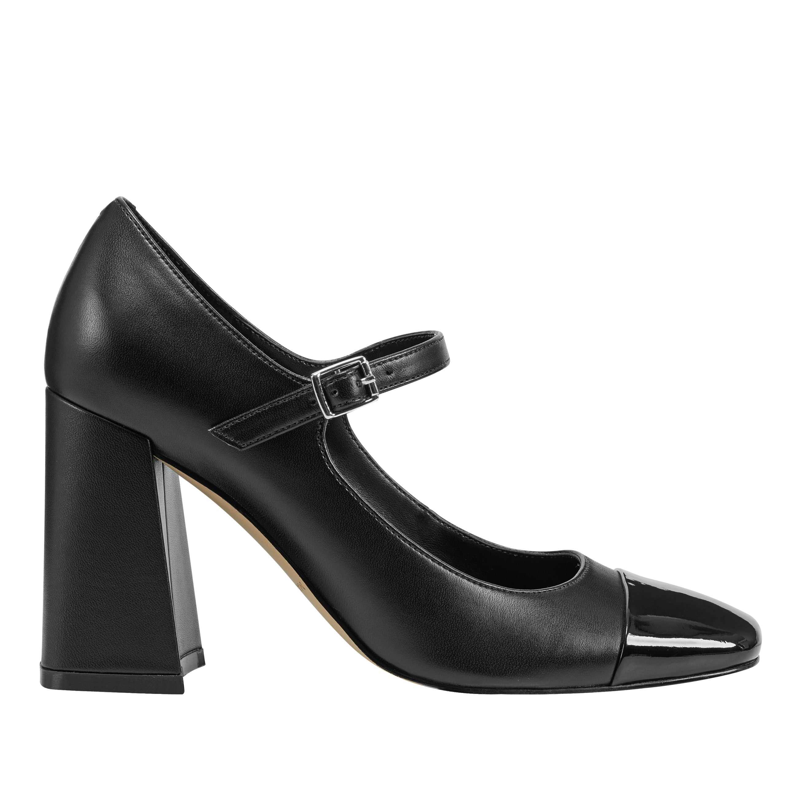 Marc Fisher Charine Cap Toe Mary Jane | Black/Black