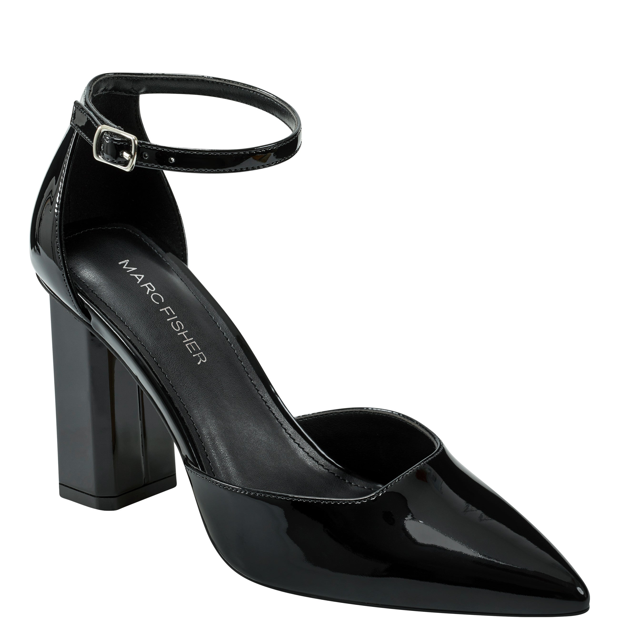 Marc Fisher Demeter Ankle Strap Pump | Black Patent