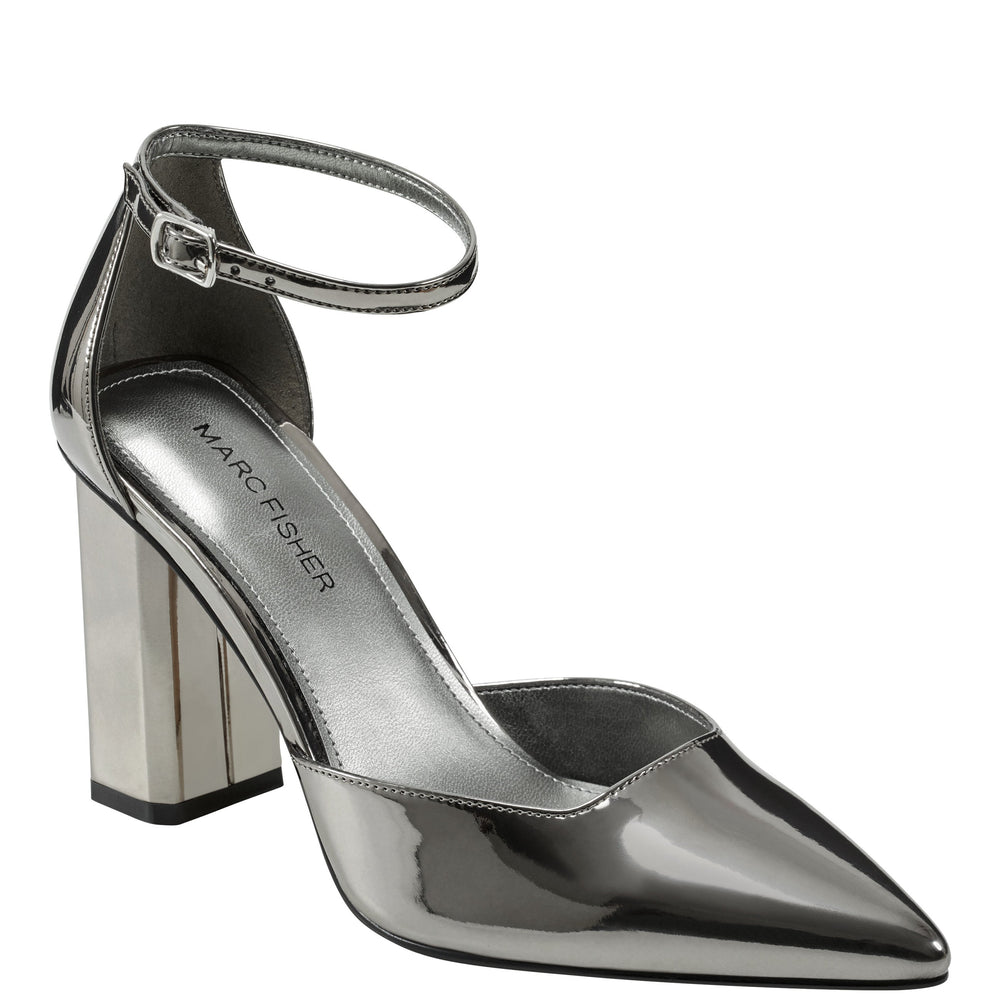 Marc Fisher Demeter Ankle Strap Pump | Pewter Metallic