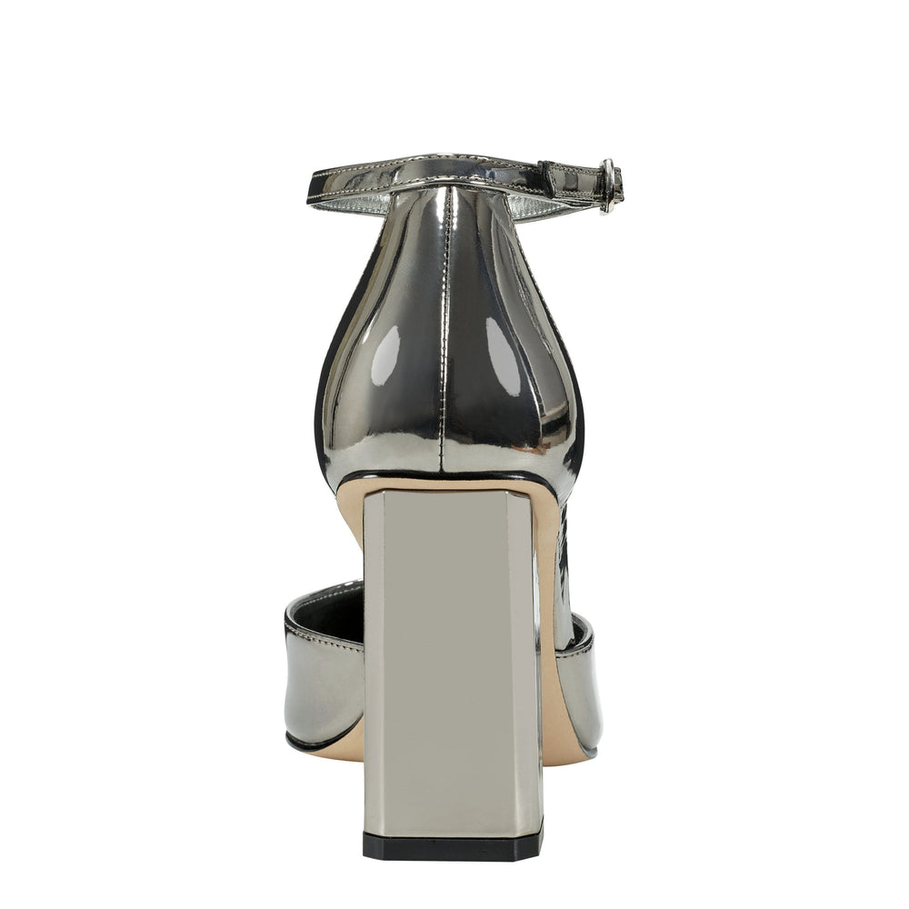 Marc Fisher Demeter Ankle Strap Pump | Pewter Metallic
