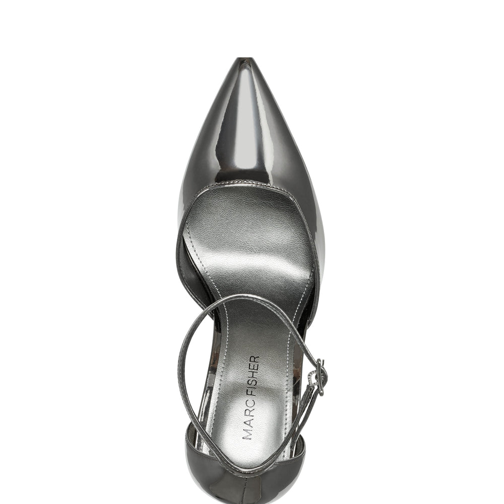 Marc Fisher Demeter Ankle Strap Pump | Pewter Metallic