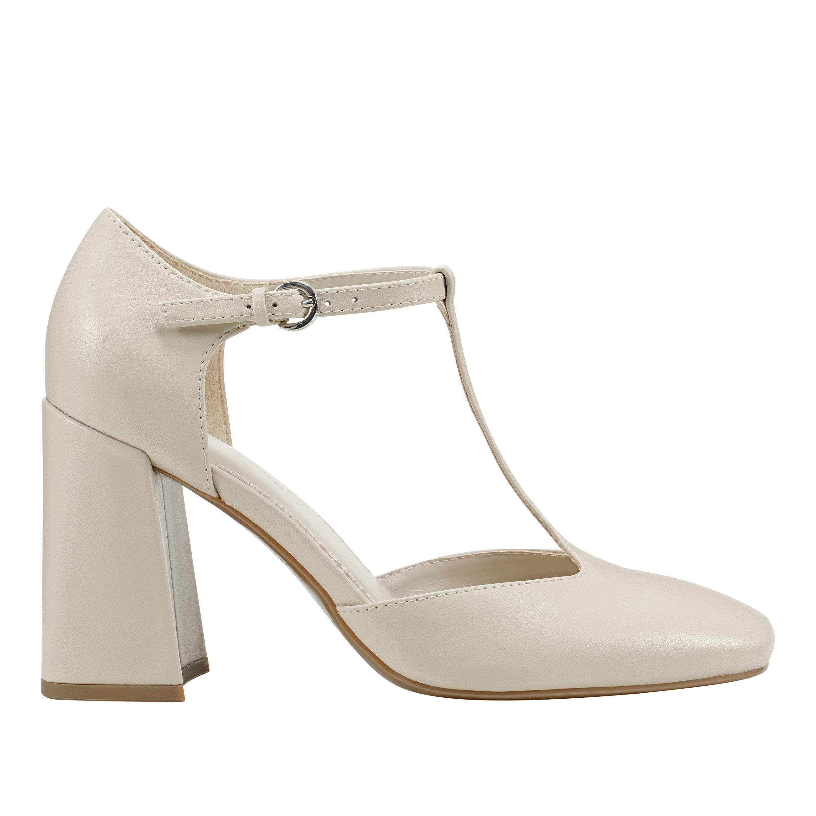 Marc Fisher Cyrene T-Strap Pump | Chic Cream