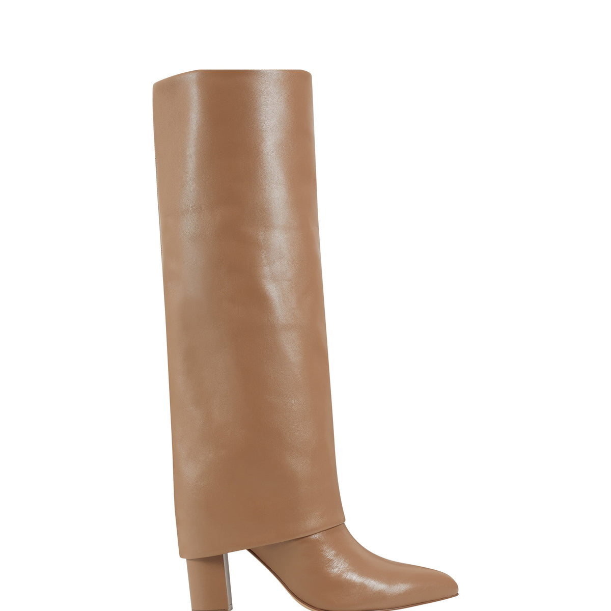 Marc Fisher Leina Block Heel Pointy Toe Dress Boot | Tan