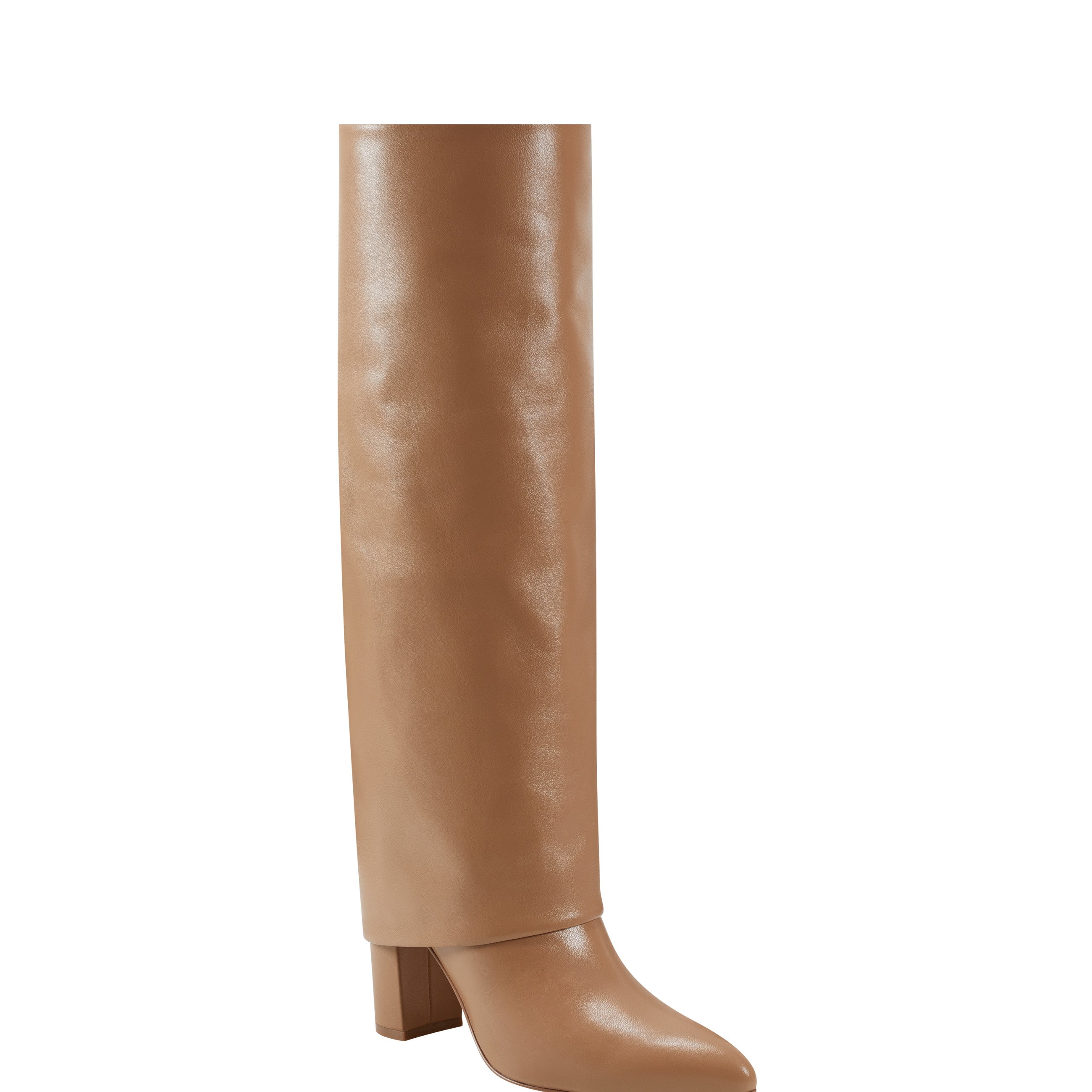Marc Fisher Leina Block Heel Pointy Toe Dress Boot | Tan
