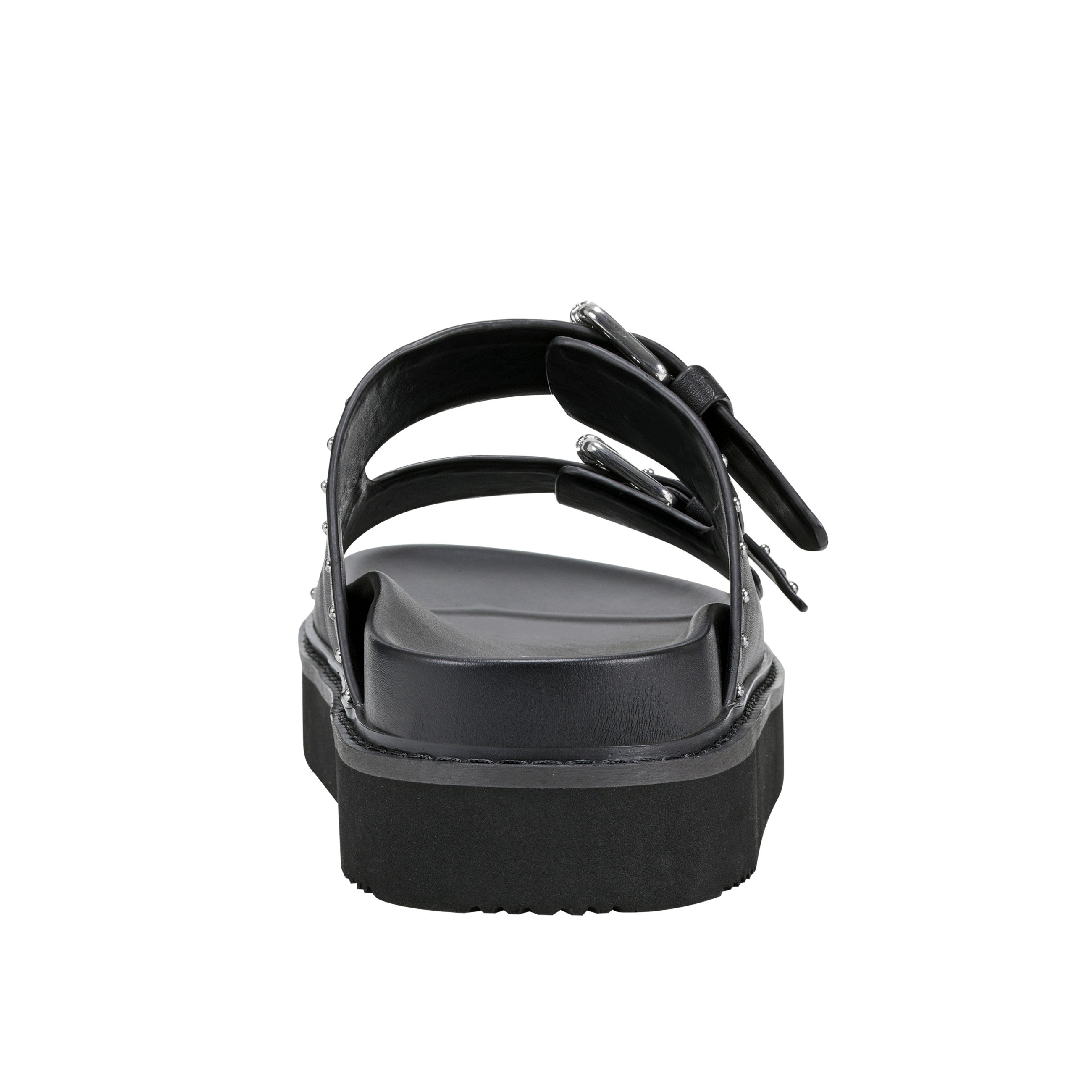 Marc Fisher Agusta Studded Slide Sandal | Black Leather