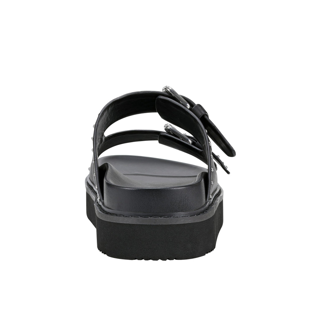 Marc Fisher Agusta Studded Slide Sandal | Black Leather