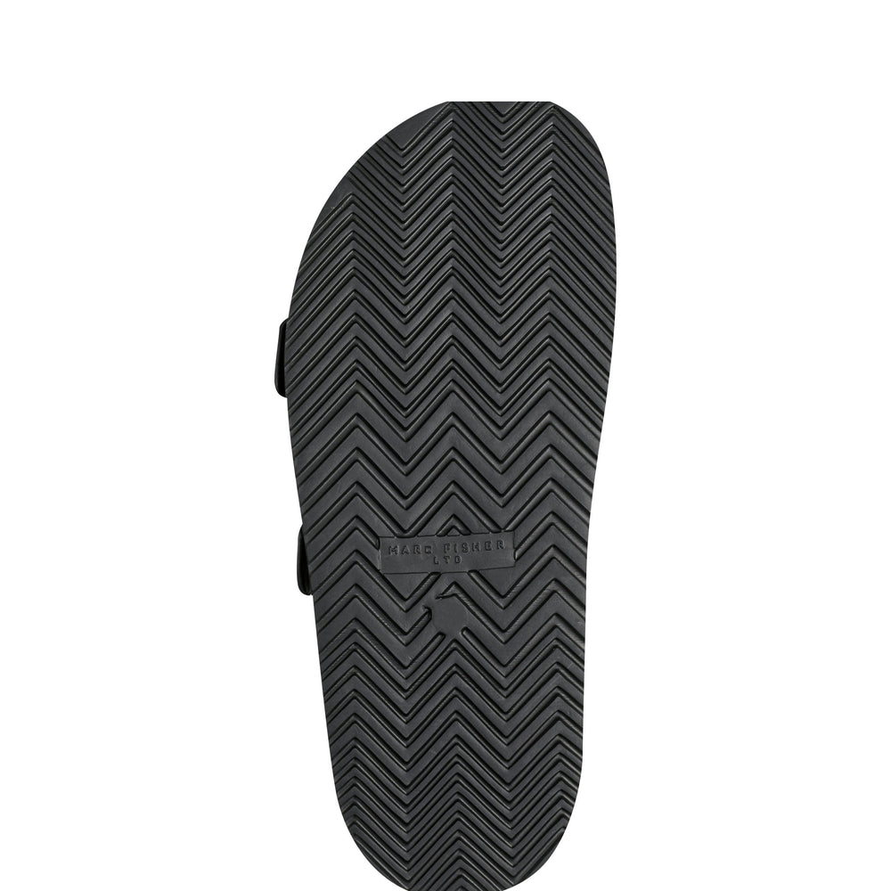 Marc Fisher Agusta Studded Slide Sandal | Black Leather