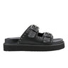 Marc Fisher Agusta Studded Slide Sandal | Black Leather