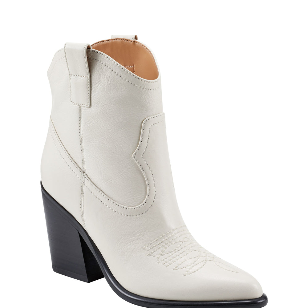 Marc Fisher Jalella Detailed Western Bootie | Ivory Leather