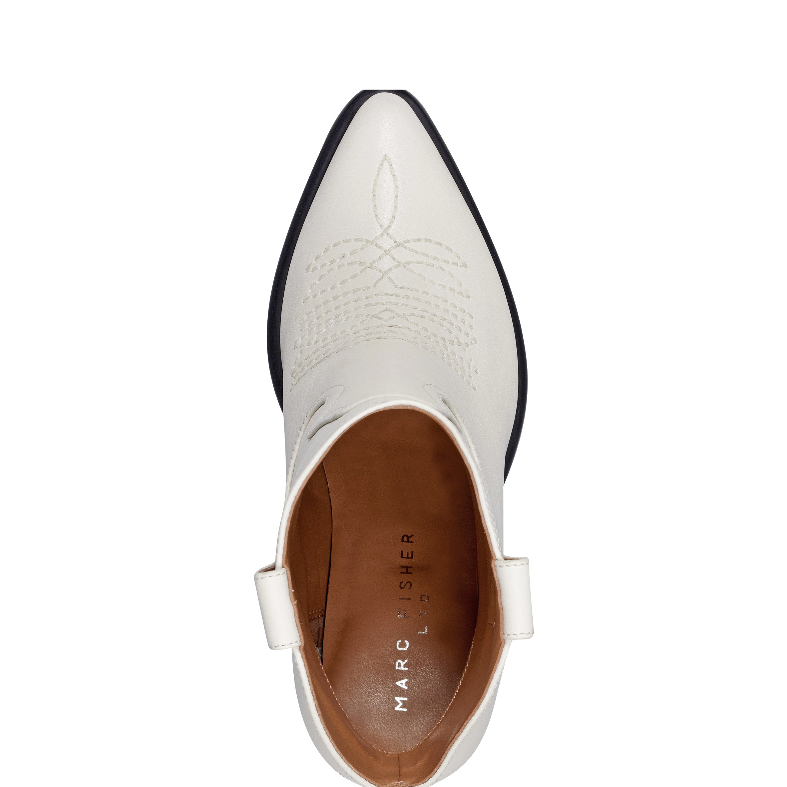 Marc Fisher Jalella Detailed Western Bootie | Ivory Leather