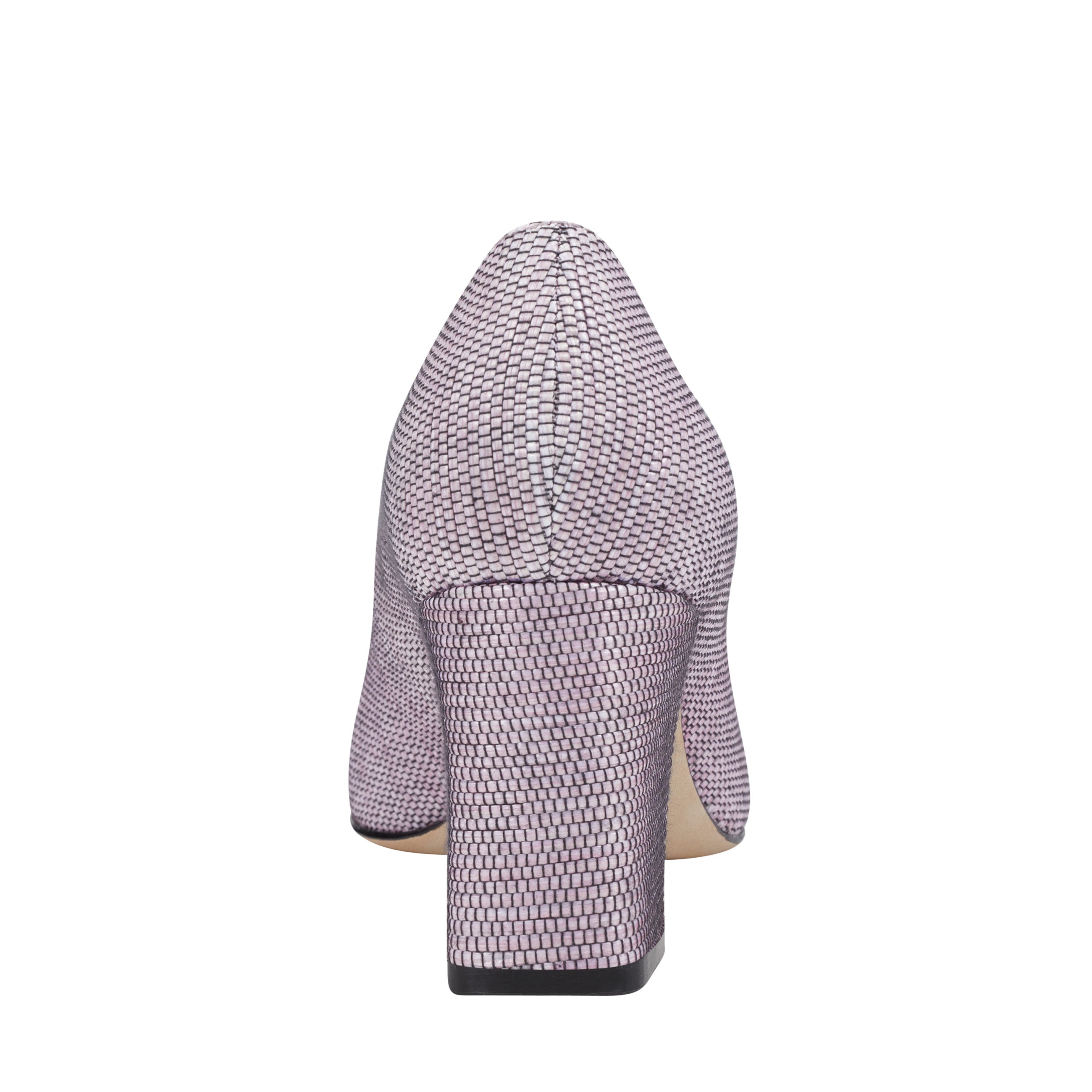 Marc Fisher Zala Block Heel Pointy Toe Pump | Pink Raffia Multi