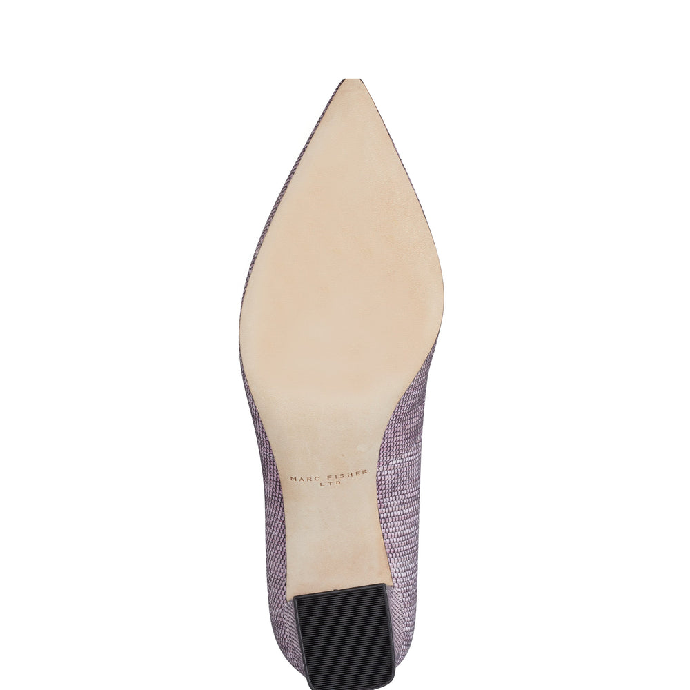 Marc Fisher Zala Block Heel Pointy Toe Pump | Pink Raffia Multi