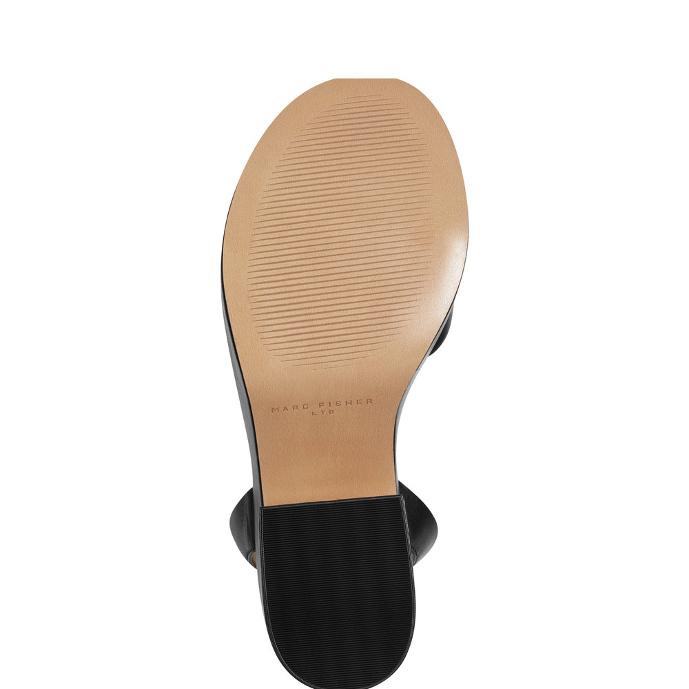 Marc Fisher Razza Block Heel Platform Sandal | Black Leather