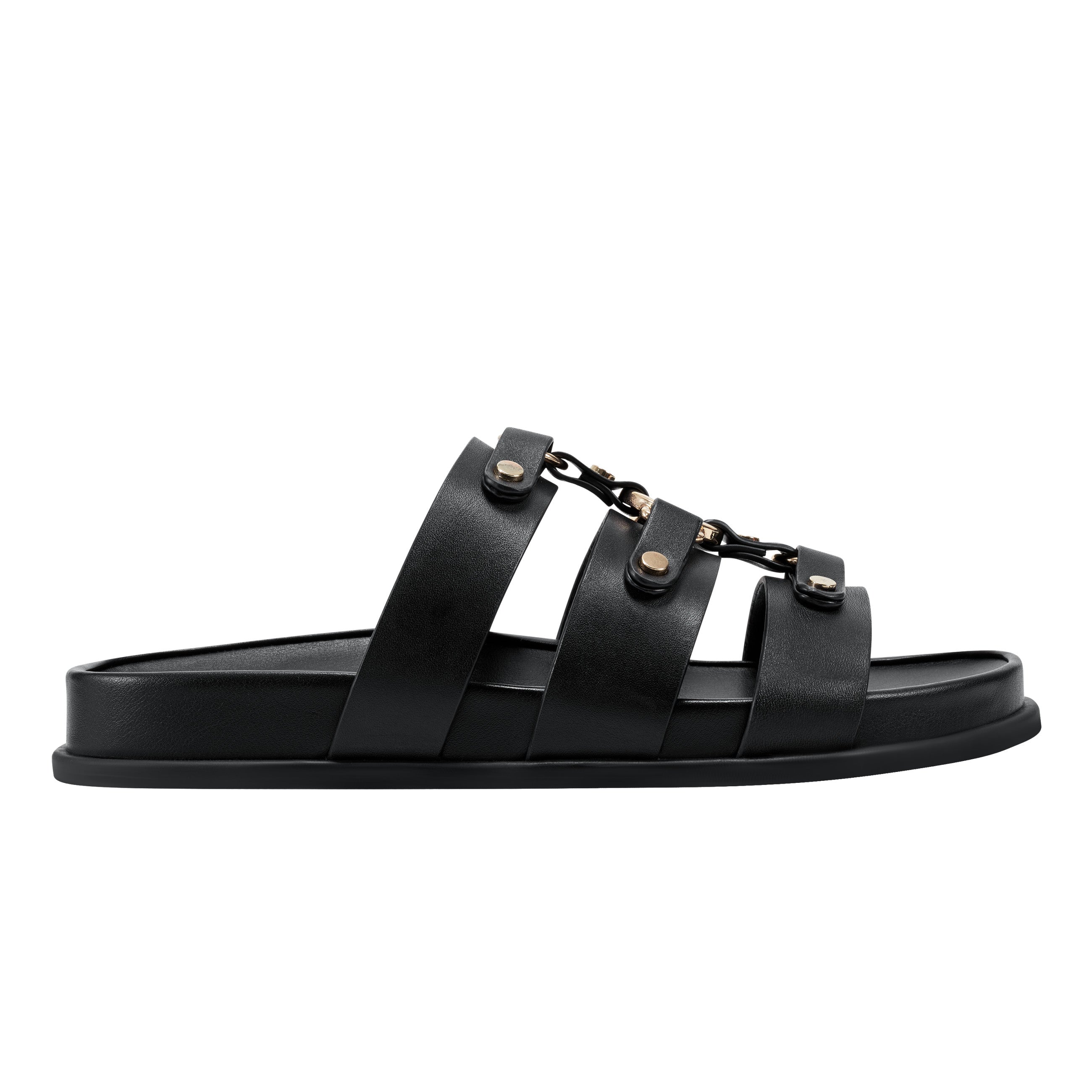 Marc Fisher Verity Flat Footbed Sandal | Black