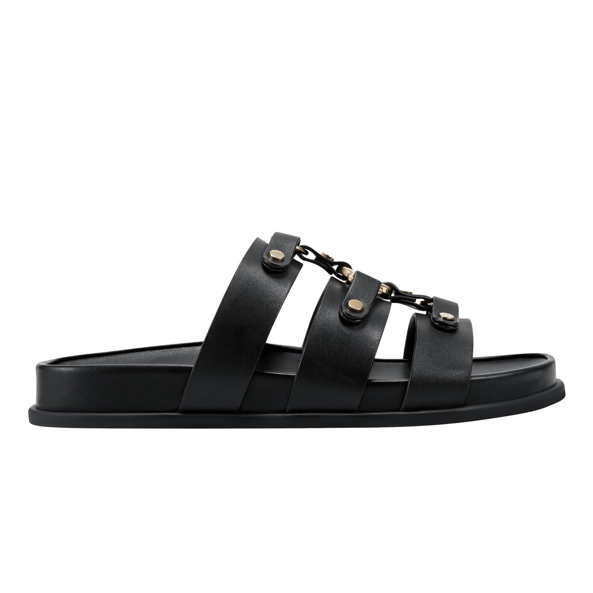Marc Fisher Verity Flat Footbed Sandal | Black