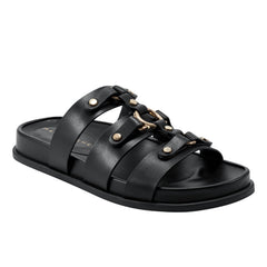 Marc Fisher Verity Flat Footbed Sandal | Black
