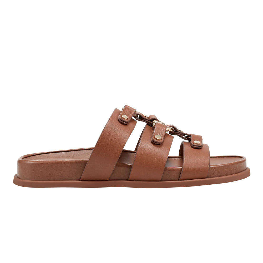 Marc Fisher Verity Flat Footbed Sandal | Brown