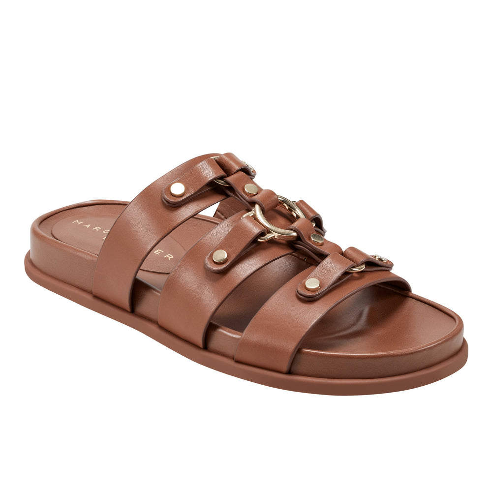 Marc Fisher Verity Flat Footbed Sandal | Brown