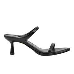 Marc Fisher Alonde Heeled Slide Sandal | Black Leather