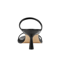 Marc Fisher Alonde Heeled Slide Sandal | Black Leather