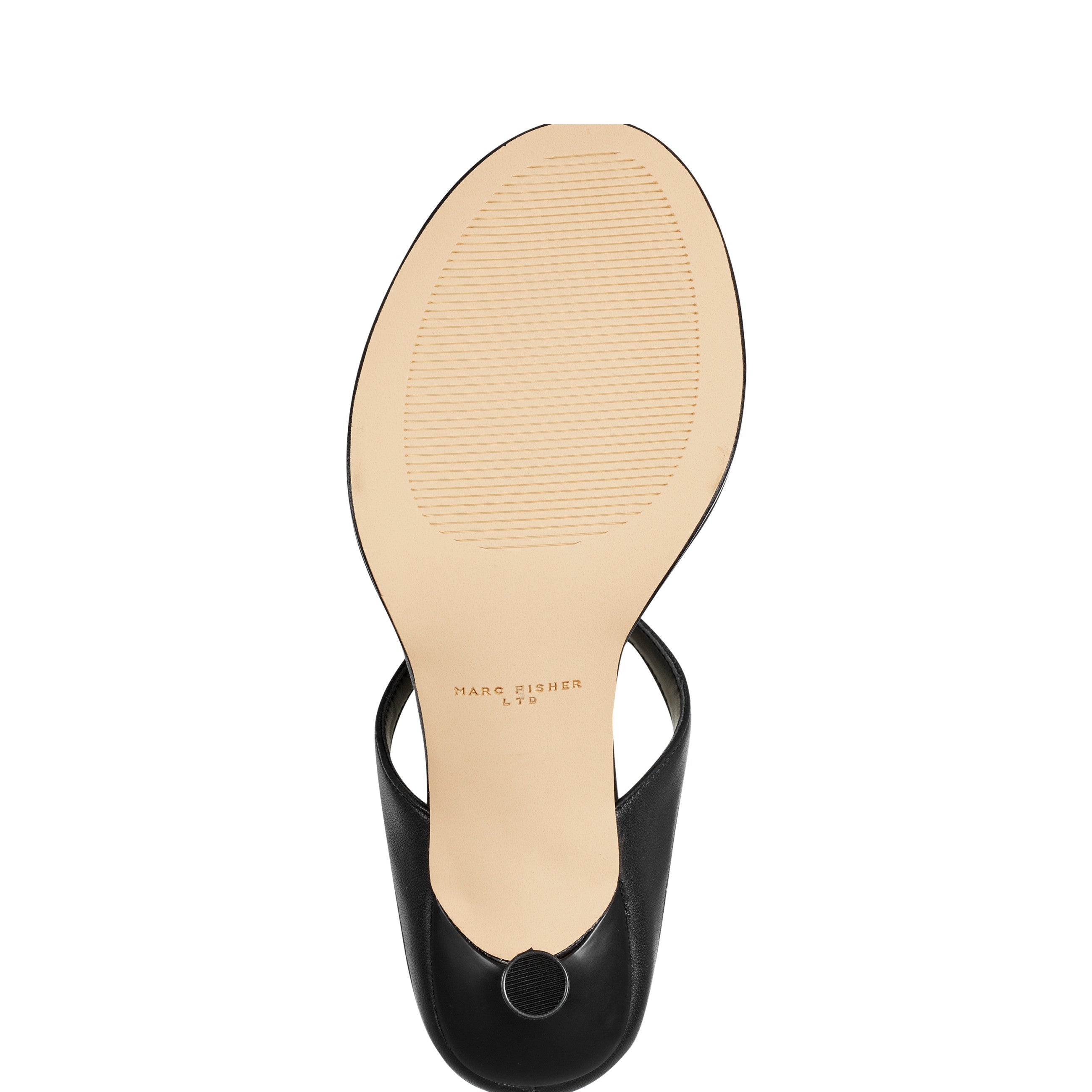 Marc Fisher Alonde Heeled Slide Sandal | Black Leather