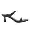 Marc Fisher Alonde Heeled Slide Sandal | Black Leather