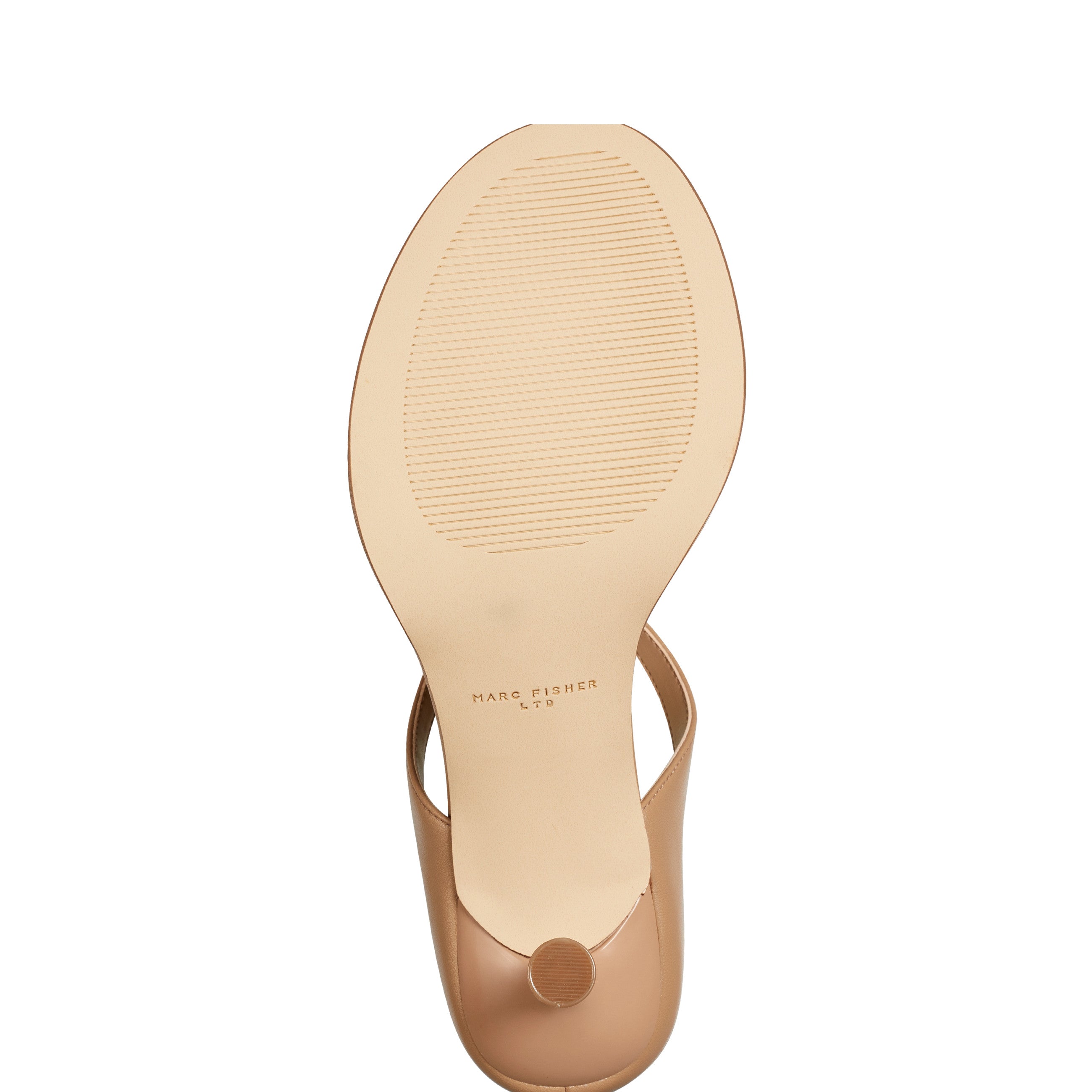 Marc Fisher Alonde Heeled Slide Sandal | Medium Natural Leather