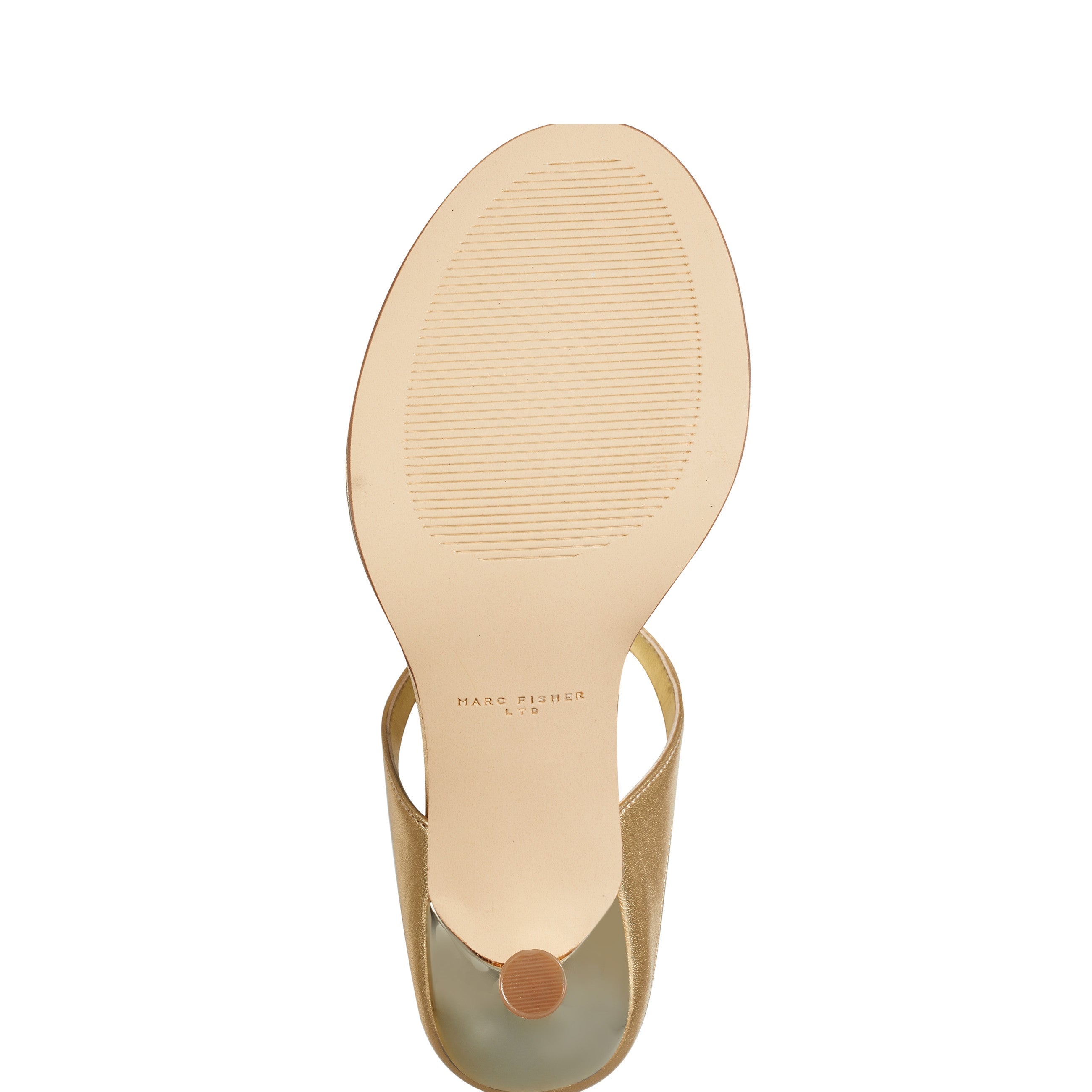 Marc Fisher Alonde Heeled Slide Sandal | Gold Leather