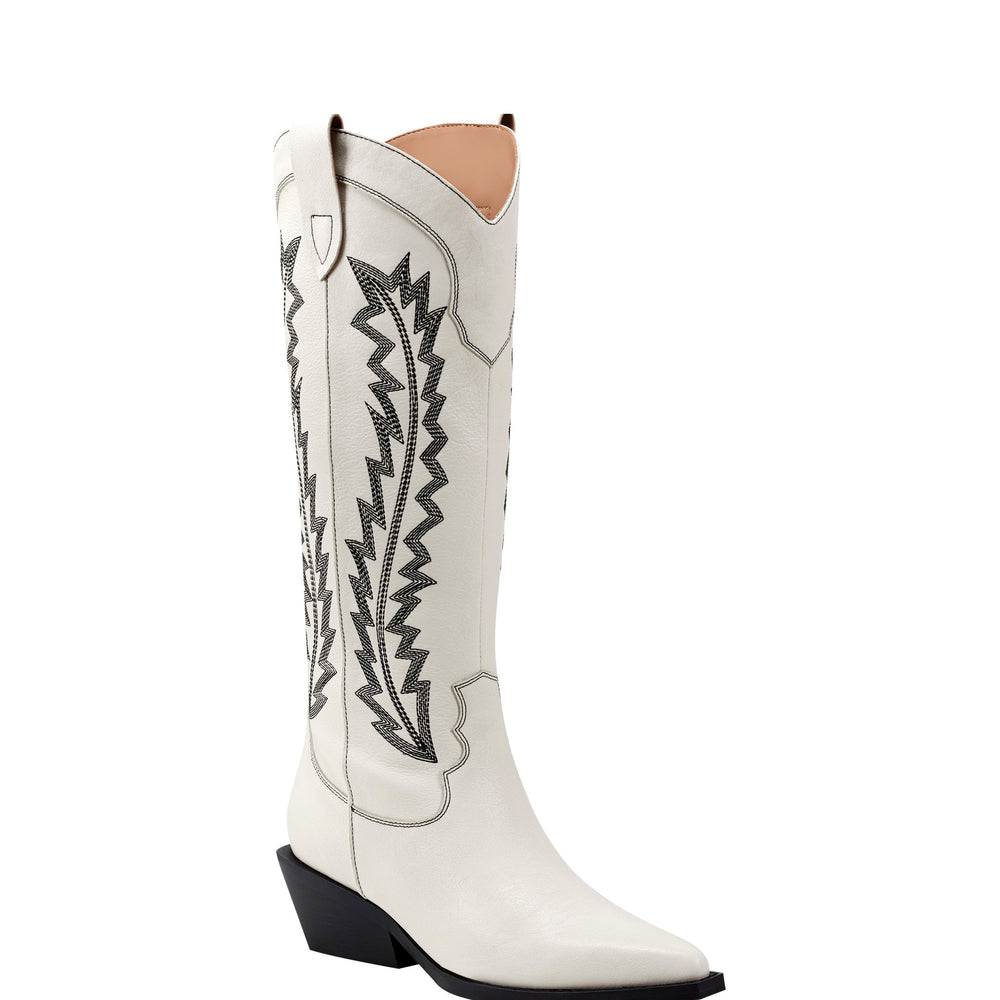 Marc Fisher Roselle Western Boot | Chic Cream Leather
