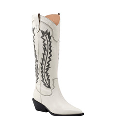 Marc Fisher Roselle Western Boot | Chic Cream Leather