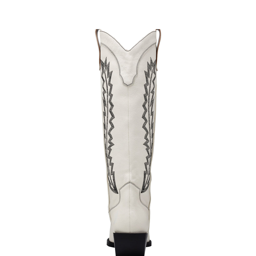 Marc Fisher Roselle Western Boot | Chic Cream Leather